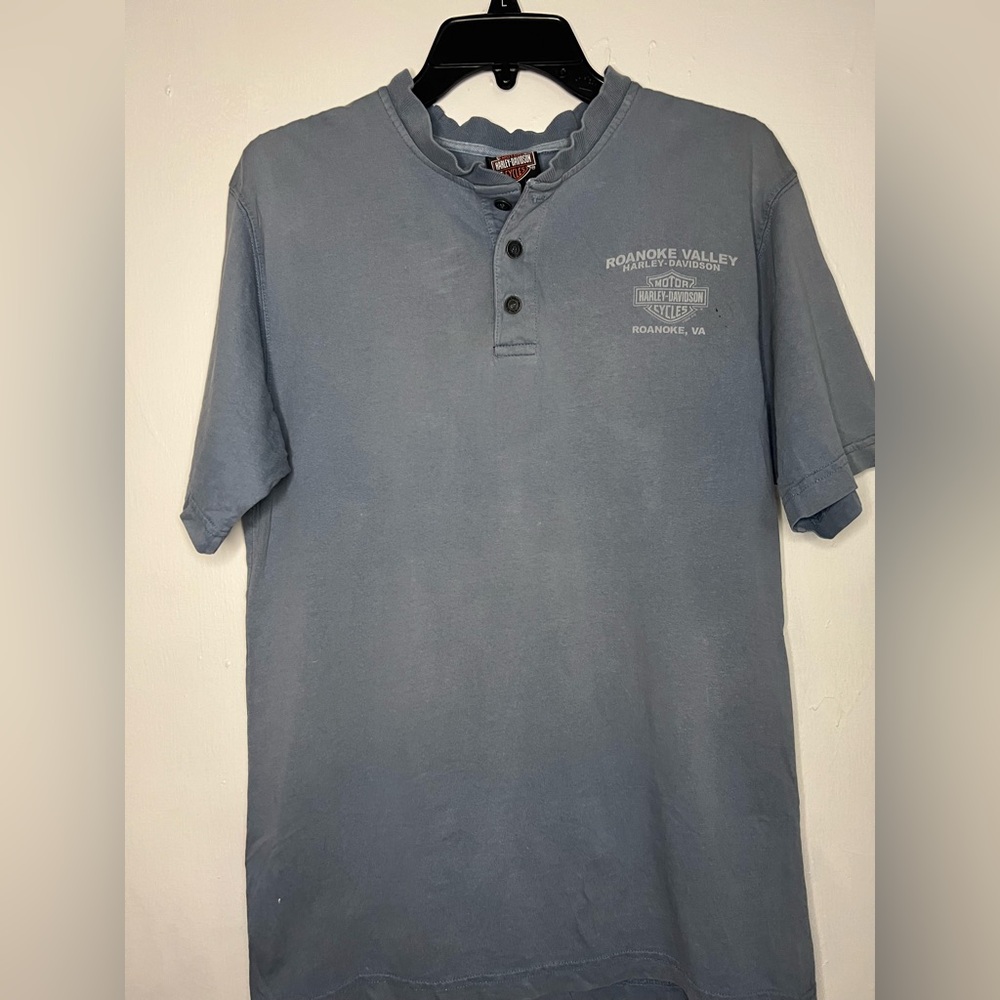 Vintage Blue Men's Harley-Davidson Shirt